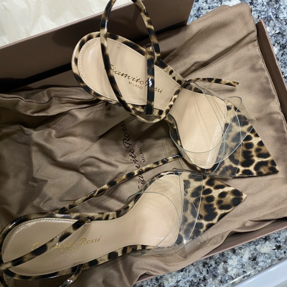 Gianvito Rossi heels, sandals, 37.5, leopard, great condition